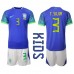 Brazílie Thiago Silva #3 Dětské Oblečení Venkovní Dres MS 2022 Krátkým Rukávem (+ trenýrky)